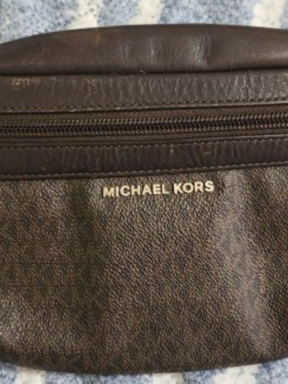 Michael Kors Brown Leather Belt Bag with Gold Logo